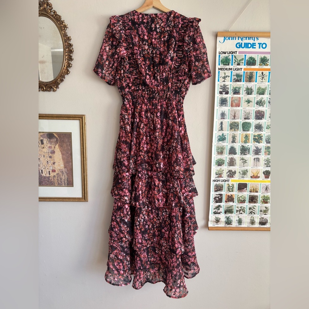 Hale Bob Jade Lurex Jacquard Tiered Dress, size XS - Picture 6 of 9